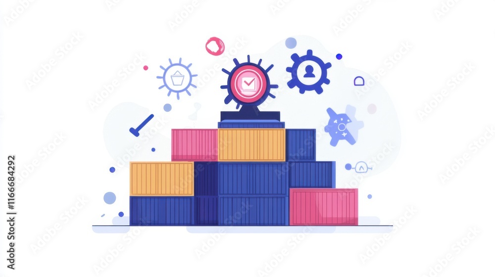 Obraz premium Efficient Global Logistics and Supply Chain Management: Optimized Shipping and Delivery System