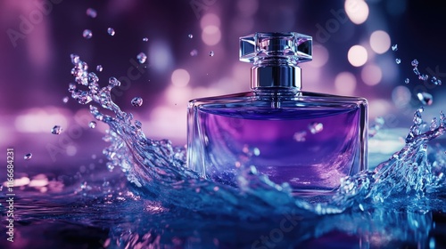 Perfume bottle on table