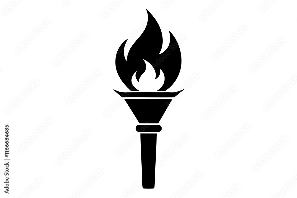 a fire torch silhouette vector Illustration a fire torch silhouette vector Illustration