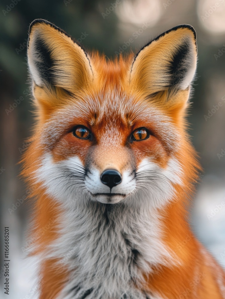 Naklejka premium Red Fox Face