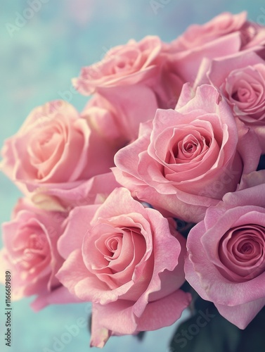 Wallpaper Mural Pink Roses in Vase Torontodigital.ca