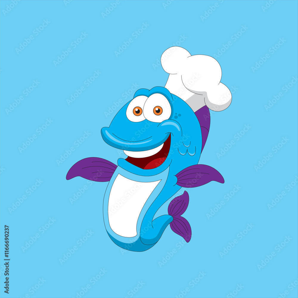 Naklejka premium superb fish characters for kids