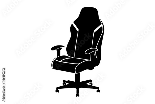 gaming chair vector silhouette on white background