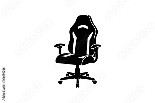 gaming chair vector silhouette on white background