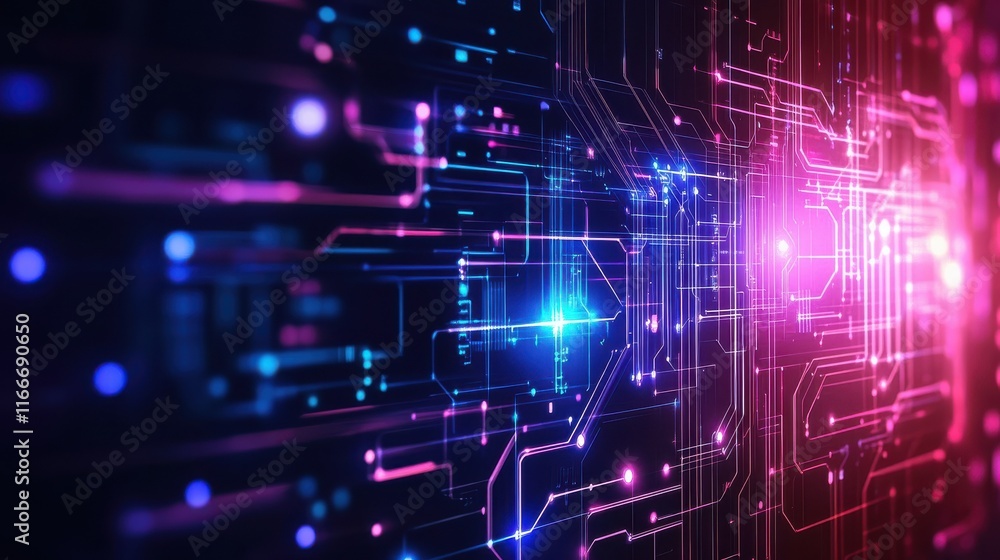 Abstract digital background with glowing neon lines and cyberpunk elements Abstract digital background with glowing neon lines and cyberpunk elements