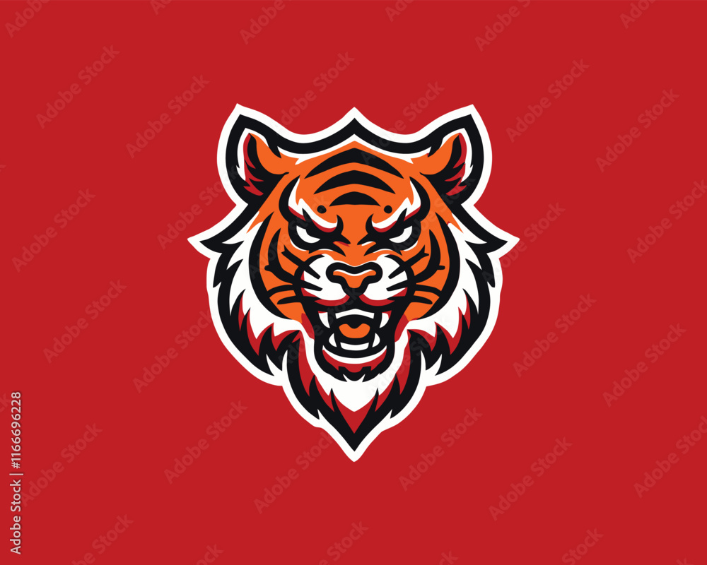 Crazy Tiger mascot logo design vector template. Tiger icon mascot vector illustration. Crazy Tiger mascot logo design vector template. Tiger icon mascot vector illustration.