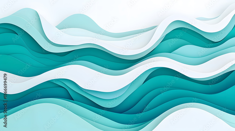 refreshing gradient background with shades of teal and white waves creates soothing visual experience. smooth curves evoke sense of calm and tranquility refreshing gradient background with shades of teal and white waves creates soothing visual experience. smooth curves evoke sense of calm and tranquility