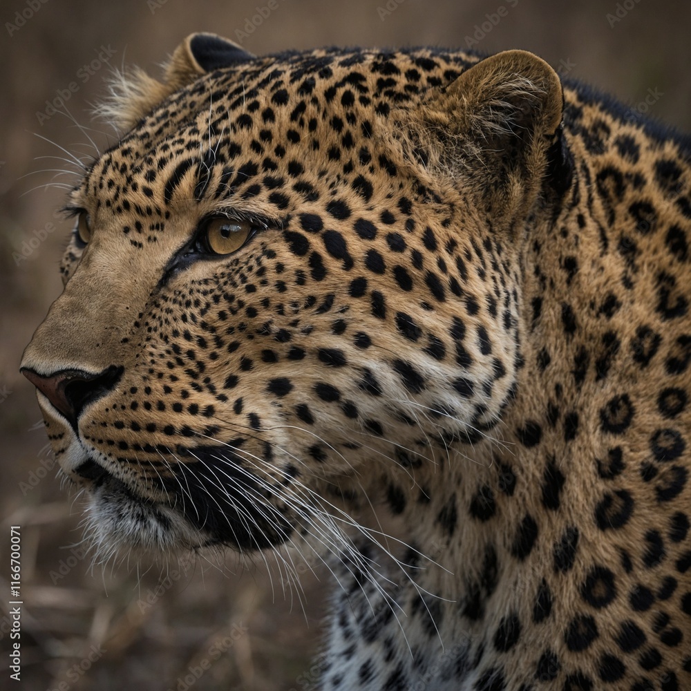 Obraz premium Focus on the unique patterns of a leopard’s fur.