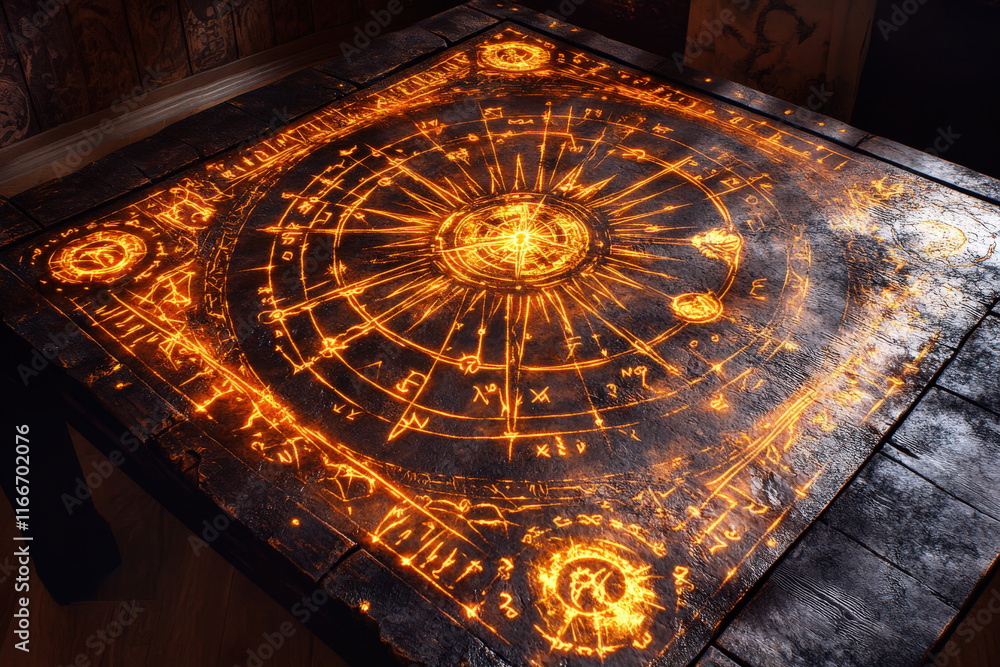 Obraz premium Occult sigil art dark temple digital design