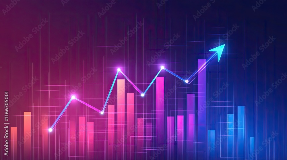 A digital skyline with holographic AI-inspired arrows and graphs projecting above, symbolizing AI trends and growth. A digital skyline with holographic AI-inspired arrows and graphs projecting above, symbolizing AI trends and growth.