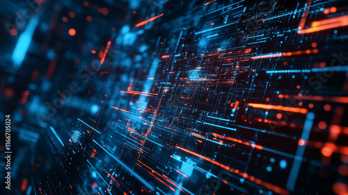 This sentence aims to capture the essence of the image by highlighting its digital nature, fractal structure, and connection to concepts like data, algorithms, and a futuristic aesthetic