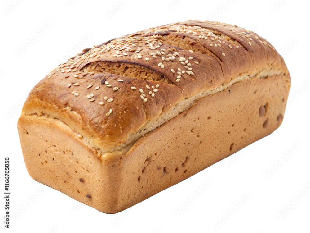 Loaf of Sesame Seed Bread with Slices - Fresh loaf of golden brown bread topped with sesame seeds, partially sliced, showcasing a soft and fluffy interior. Loaf of Sesame Seed Bread with Slices - Fresh loaf of golden brown bread topped with sesame seeds, partially sliced, showcasing a soft and fluffy interior.