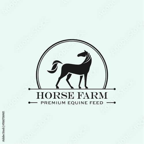 horse farm logo vector photo