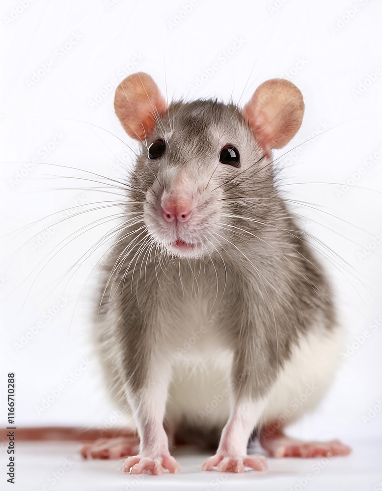 Funny rat close up isolated on white background Funny rat close up isolated on white background