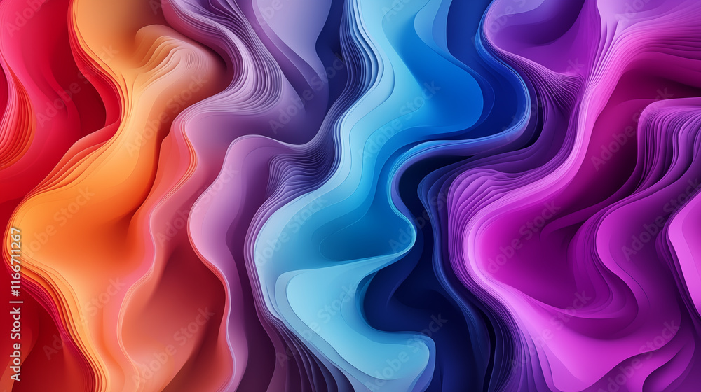 Abstract colorful wave pattern with vibrant design and fluid motion Abstract colorful wave pattern with vibrant design and fluid motion