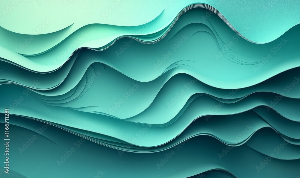 Fototapeta premium Glowing turquoise olive gradient background, subtle highlights texture, event flyer, minimalist style, Generative AI