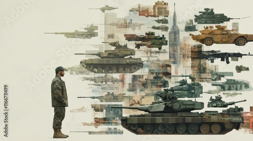 Military Vehicles Collage Showcasing Diversity in Style