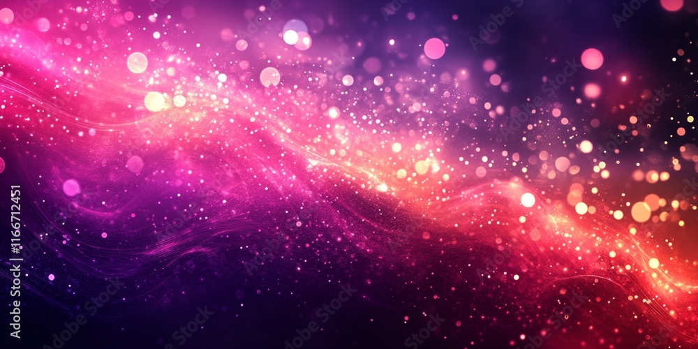 Fototapeta premium Glowing red violet gradient background, neon swirls texture, presentation slide, copy space available, Generative AI
