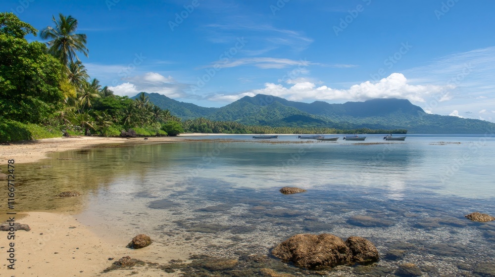 Tranquil Shallow Water with Coral and Smooth Pebbles Tranquil Shallow Water with Coral and Smooth Pebbles