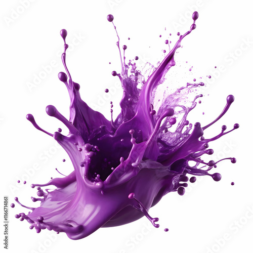 purple paint splash white background