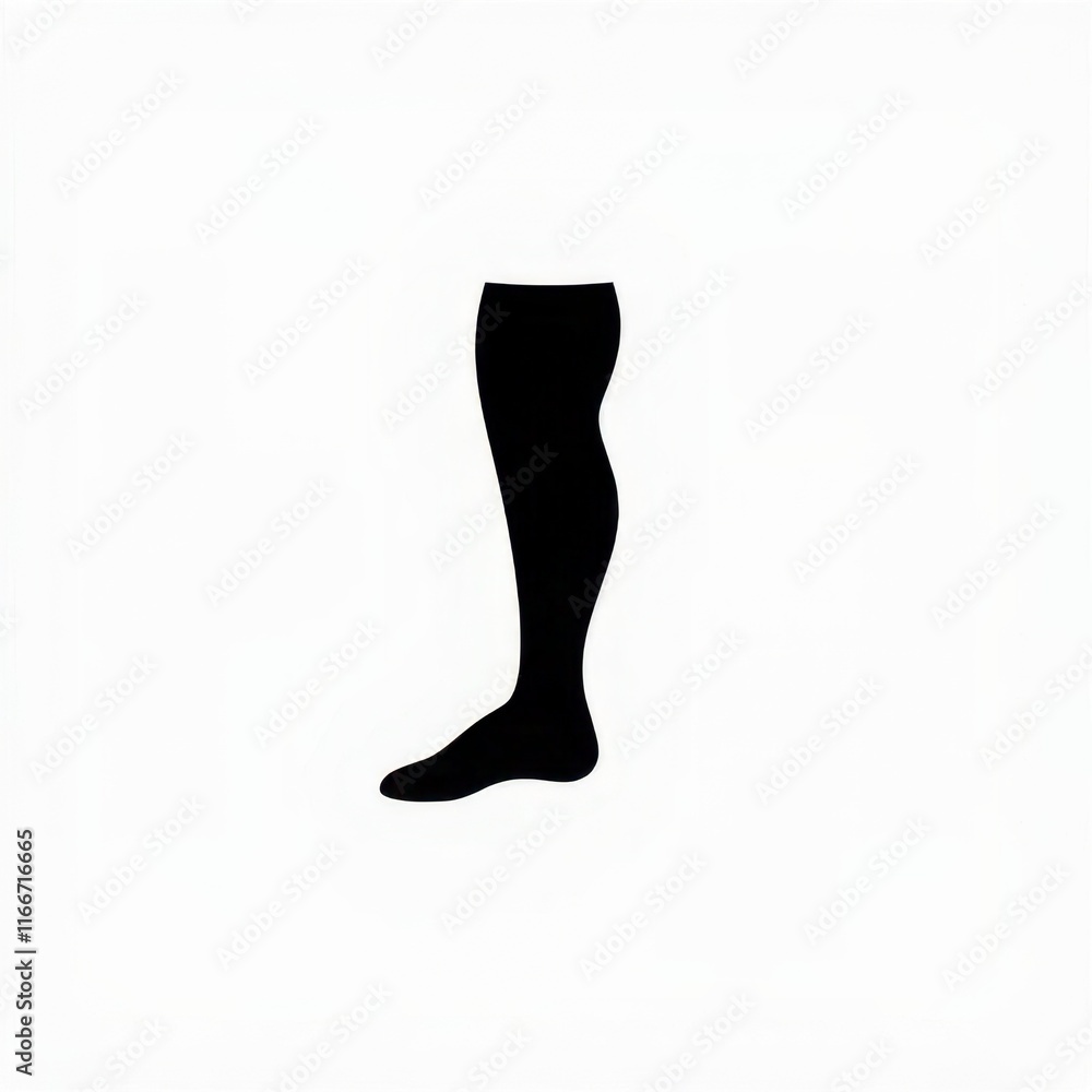 black and white leg icon in white backround black and white leg icon in white backround