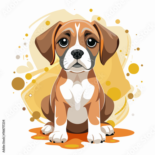 Boxer Dog Vector Illustration  Cute and Detailed Pet Design