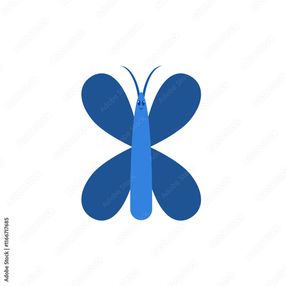 blue flying insect design on white background blue flying insect design on white background