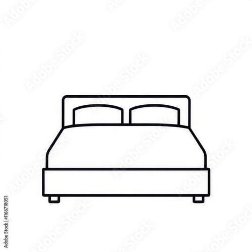 black and white bed icon in white backround