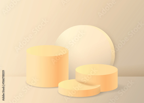 Peach podium template for advertisment and product replacement