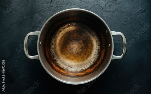 Burnt sauce pan photo.