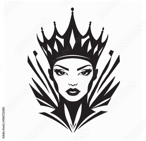 Beautiful Queen Crown Logo Vector Image isolated on white background.