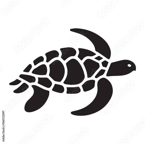 Sea turtle vector silhouette illustration SH