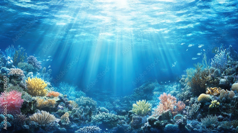 Fototapeta premium Vibrant Marine Life Under Natural Coastal Light