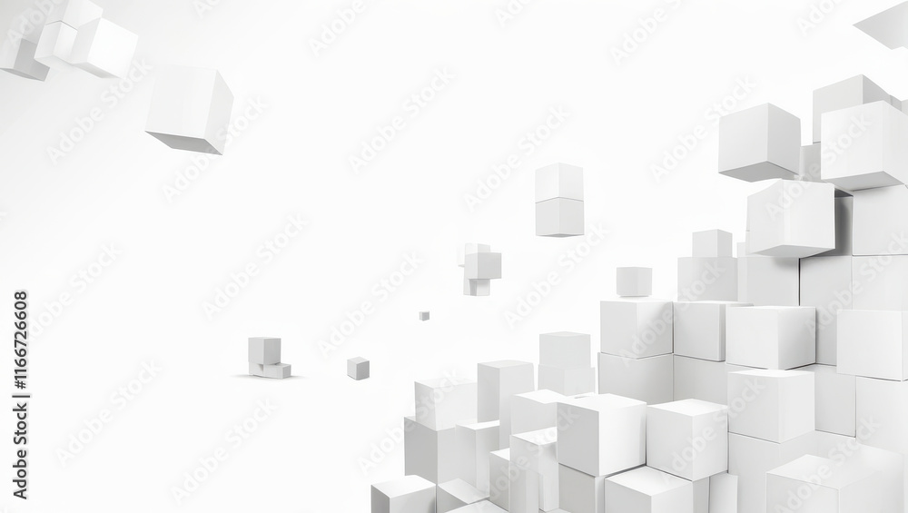 Contemporary Arrangement of White Cubes Contemporary Arrangement of White Cubes