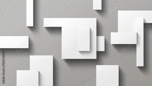 Contemporary Art with Overlapping White Panels.