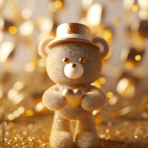 Wallpaper Mural Baby Teddy Bear with Heart Valentine Torontodigital.ca