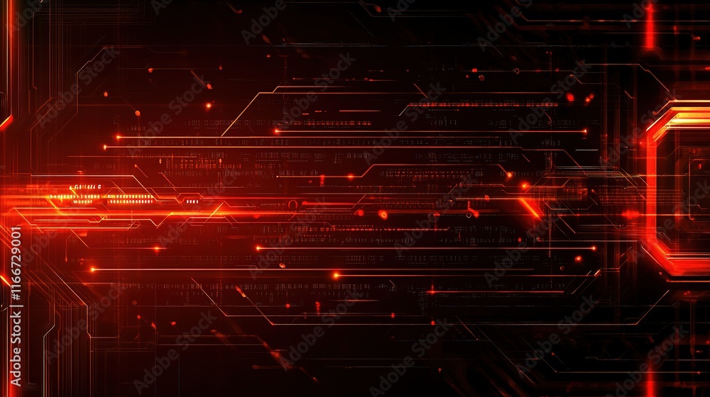 Glowing Digital Grids Background in Red and Black for Tech Design Glowing Digital Grids Background in Red and Black for Tech Design