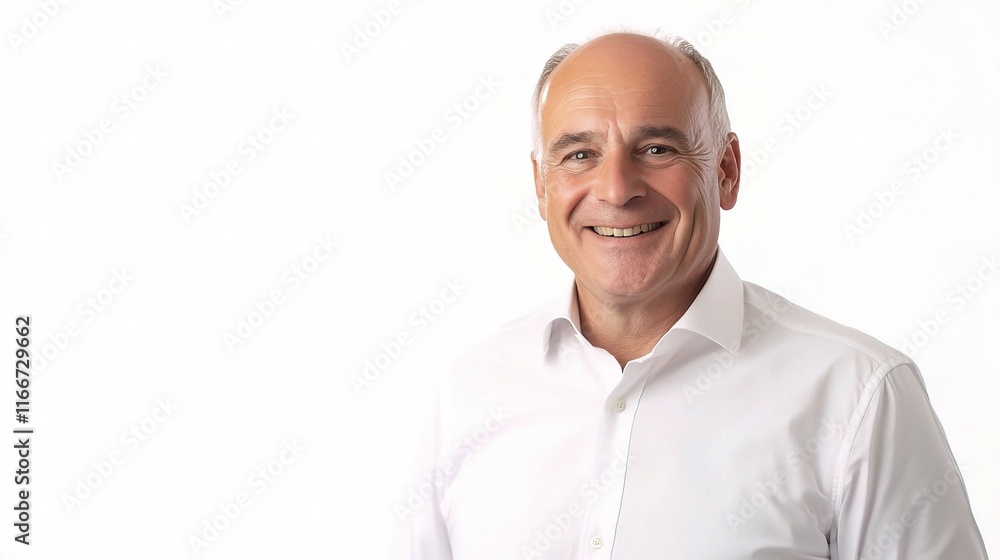 Happy Mature Businessman Smiling Against a White Background Happy Mature Businessman Smiling Against a White Background