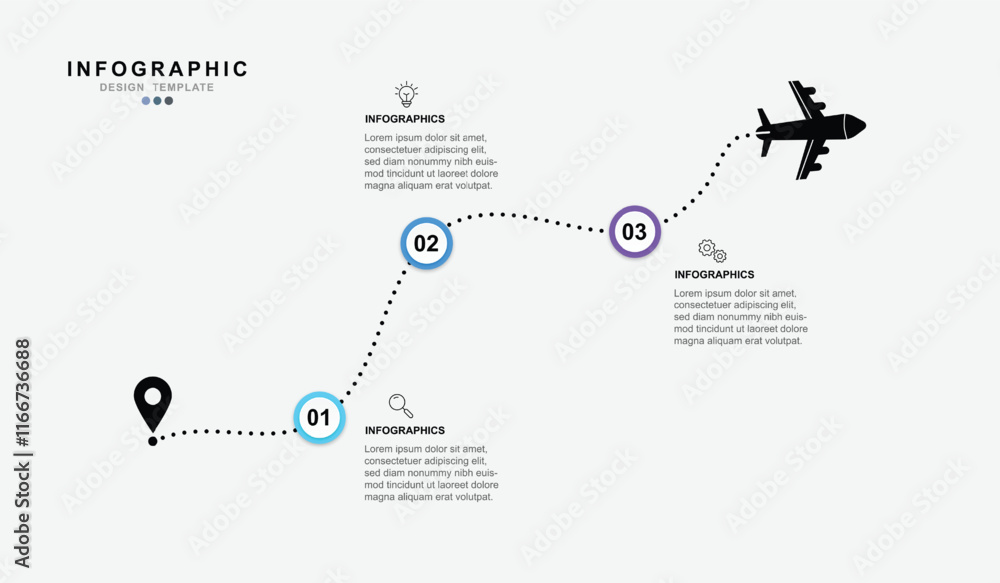 Obraz premium Infographic design template. Creative concept with 3 steps.