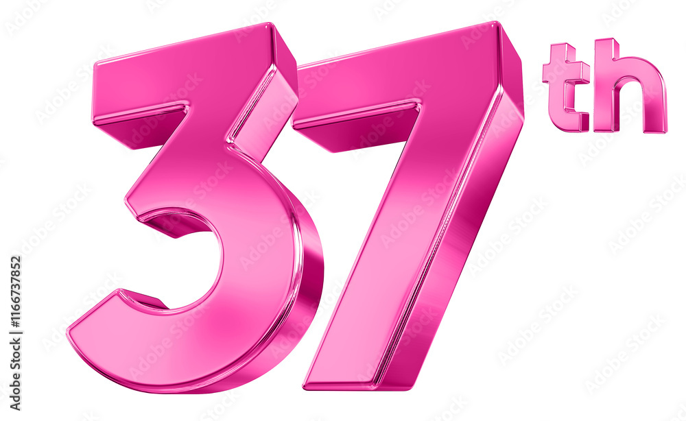 37 Year Anniversary Pink Number 37 Year Anniversary Pink Number
