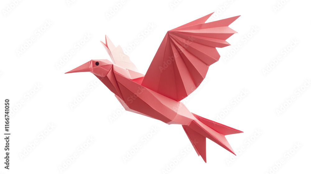 Fototapeta premium Origami bird paper craft, PNG transparent