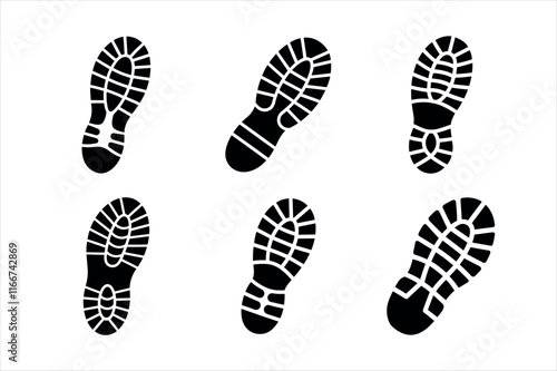 Shoe prints vector on a white background