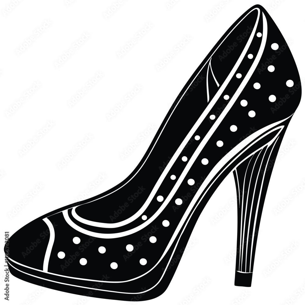 High-heeled shoe in a vibrant. High-heeled shoe in a vibrant.