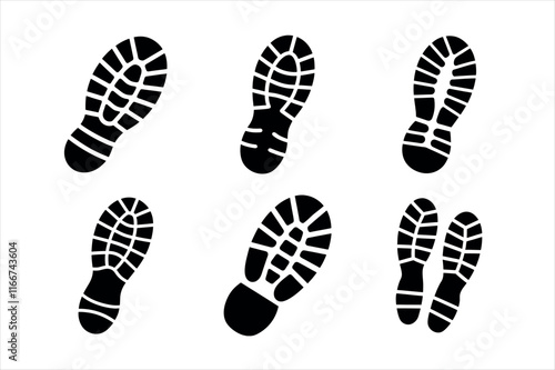 Shoe prints vector on a white background