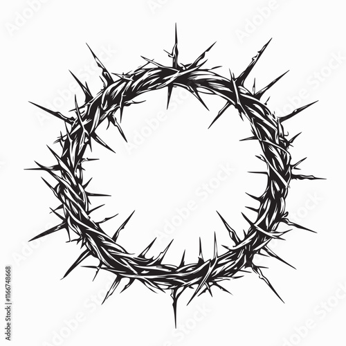 Thorns Crown Vector Images .Cross With Crown Of Thorns Stock Illustrations.