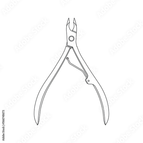 Hand drawn kids drawing vector illustration cuticle nipper cartoon isolated