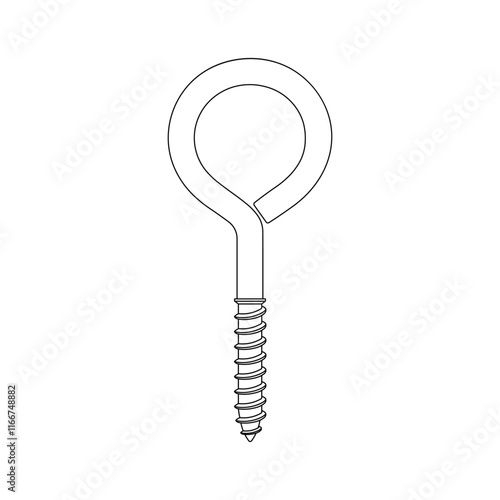 Hand drawn kids drawing vector illustration eye screw cartoon isolated