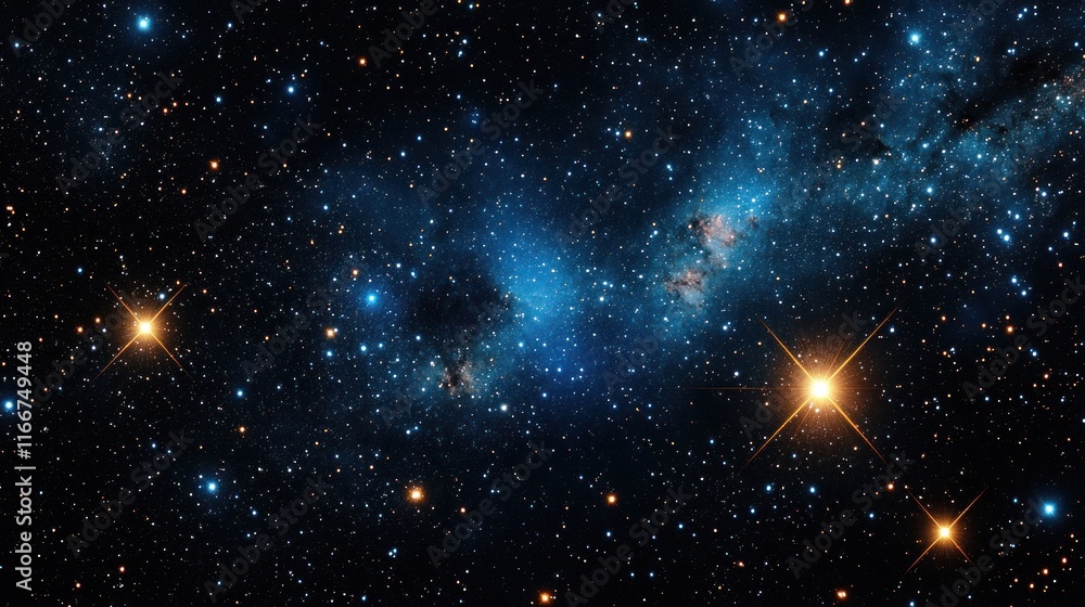 Fototapeta premium Deep space nebula with bright stars.