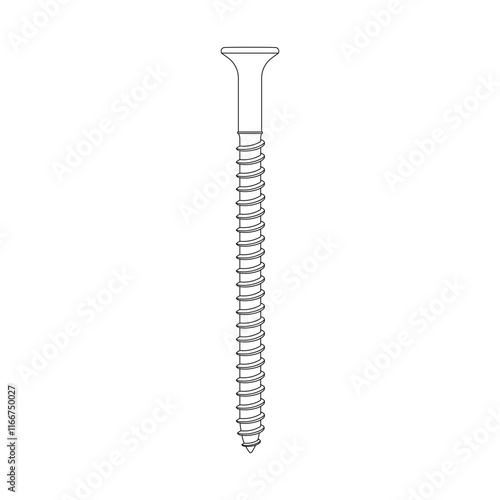Hand drawn kids drawing vector illustration screw cartoon isolated