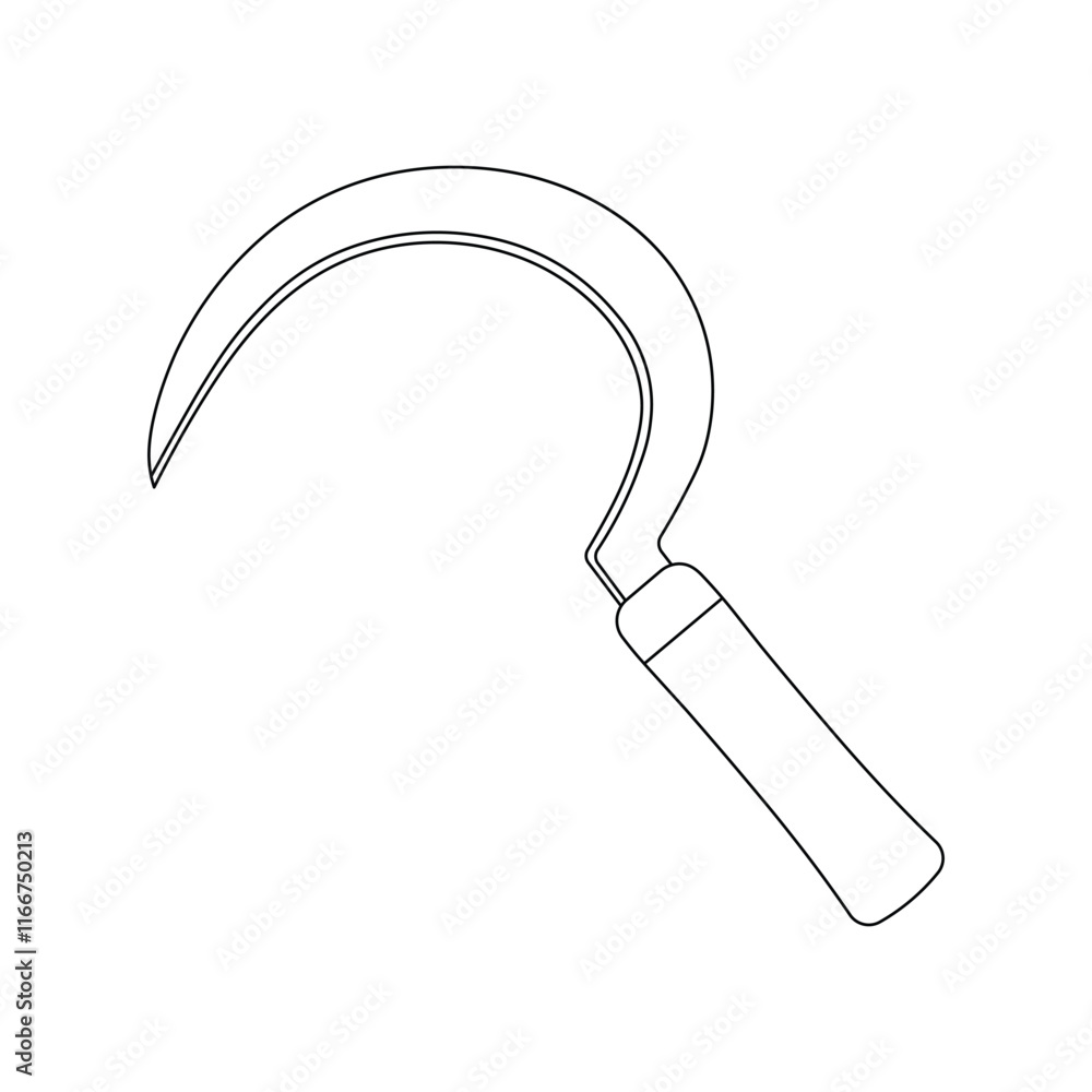 Hand drawn kids drawing vector illustration sickle cartoon isolated Hand drawn kids drawing vector illustration sickle cartoon isolated
